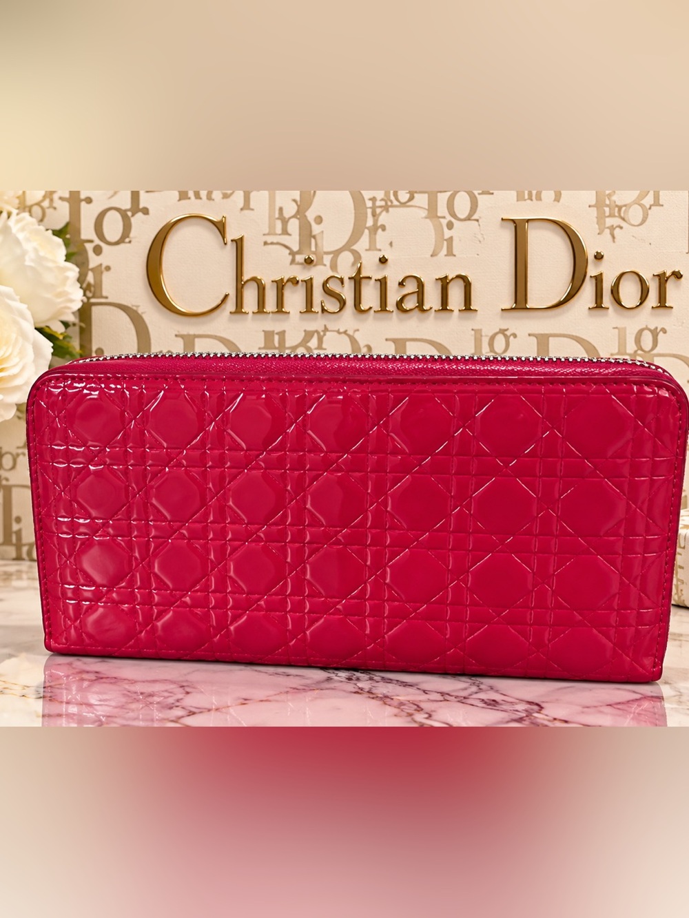 Christian Dior cannage Patent Leather Wallet